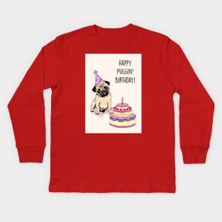 BIRTHDAY PUGGLIE Kids Long Sleeve T-Shirt